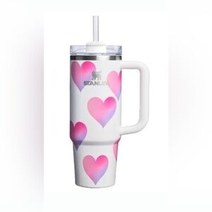 Stanley Pink Heart Travel Mug - White